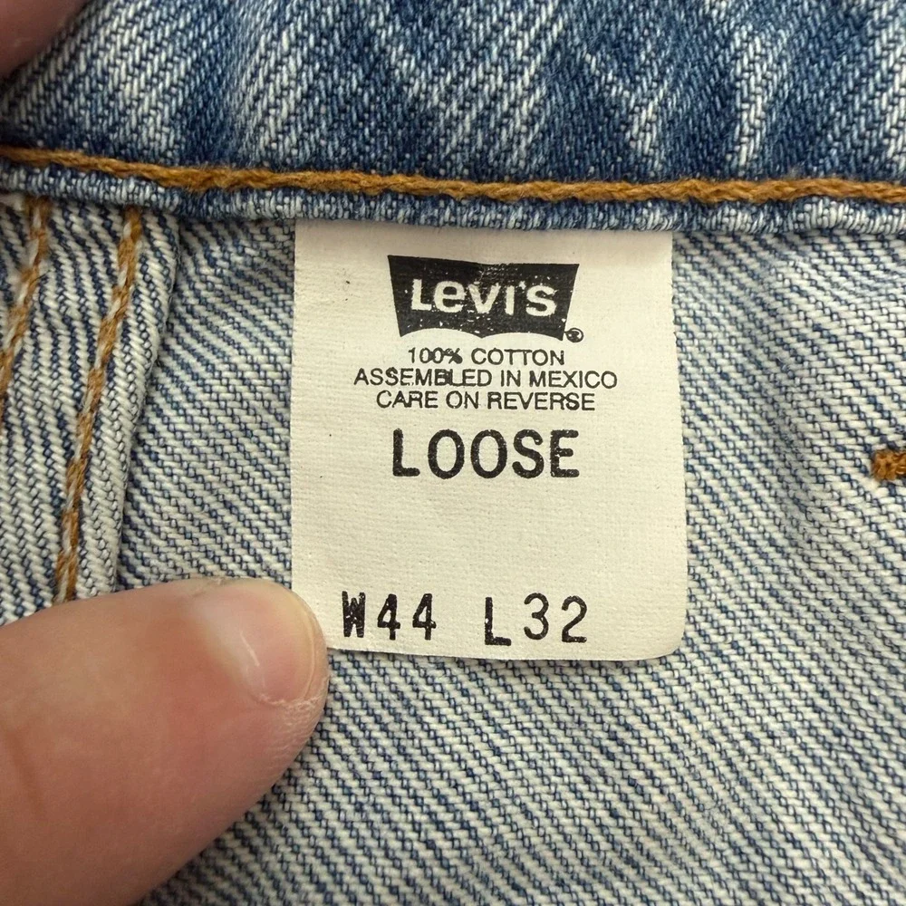 Levis 545 Loose Fit Jeans Mens 42x32 Blue Vintage 90s Brown Tab Denim Pants 545